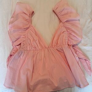 Elegant Pink Ruffle Top